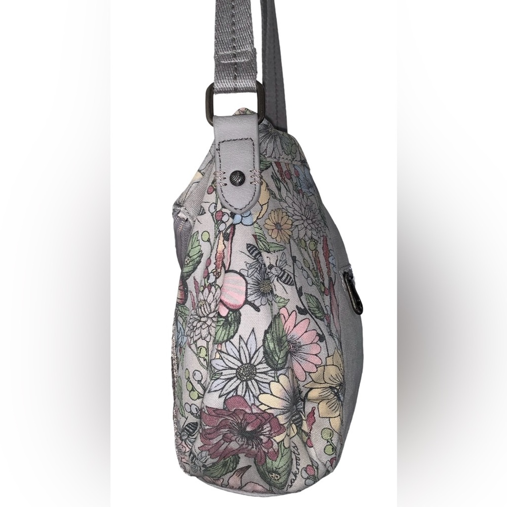 Sakroots Artist Circle Foldover Crossbody Bag Butterflies and Flowers - Picture 5 of 9